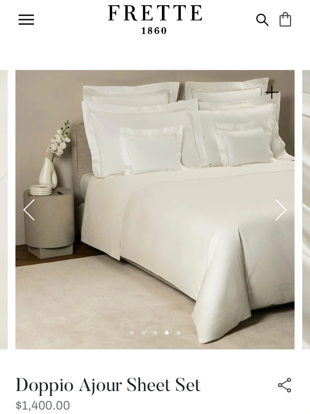 Frette Doppio Ajour Sheet 4 piece Set in Cream